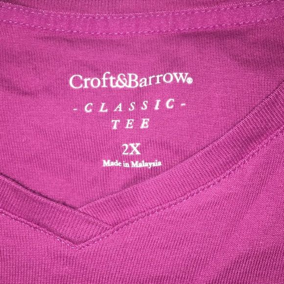 Women's Croft & Barrow Essential Crewneck Tee Berry colored Size XXL - Picture 6 of 6